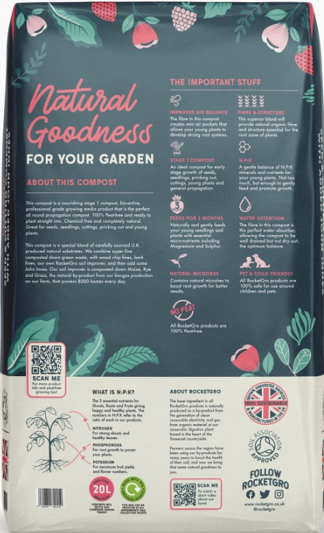 Rocketgro - Seed & Cutting with John Innes Compost - 20L