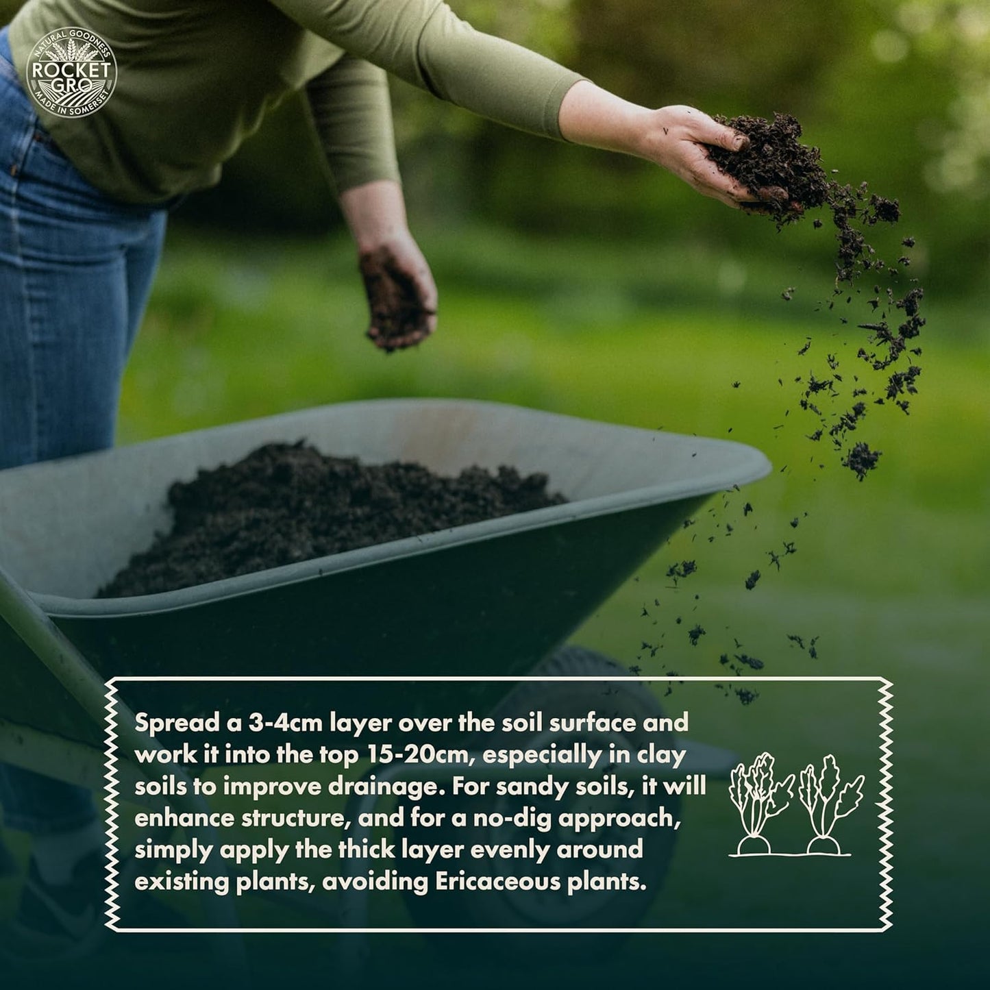 RocketGro Peat-Free Farmyard Manure - Organic Soil Conditioner & Mulch – 40L