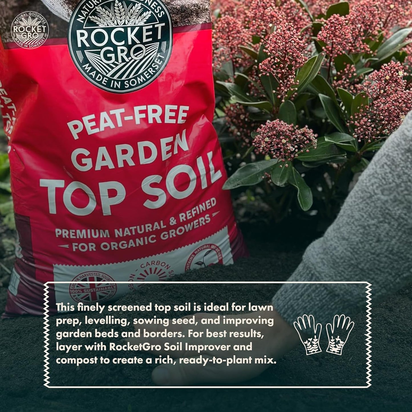 RocketGro Peat-Free Garden Top Soil - 20L