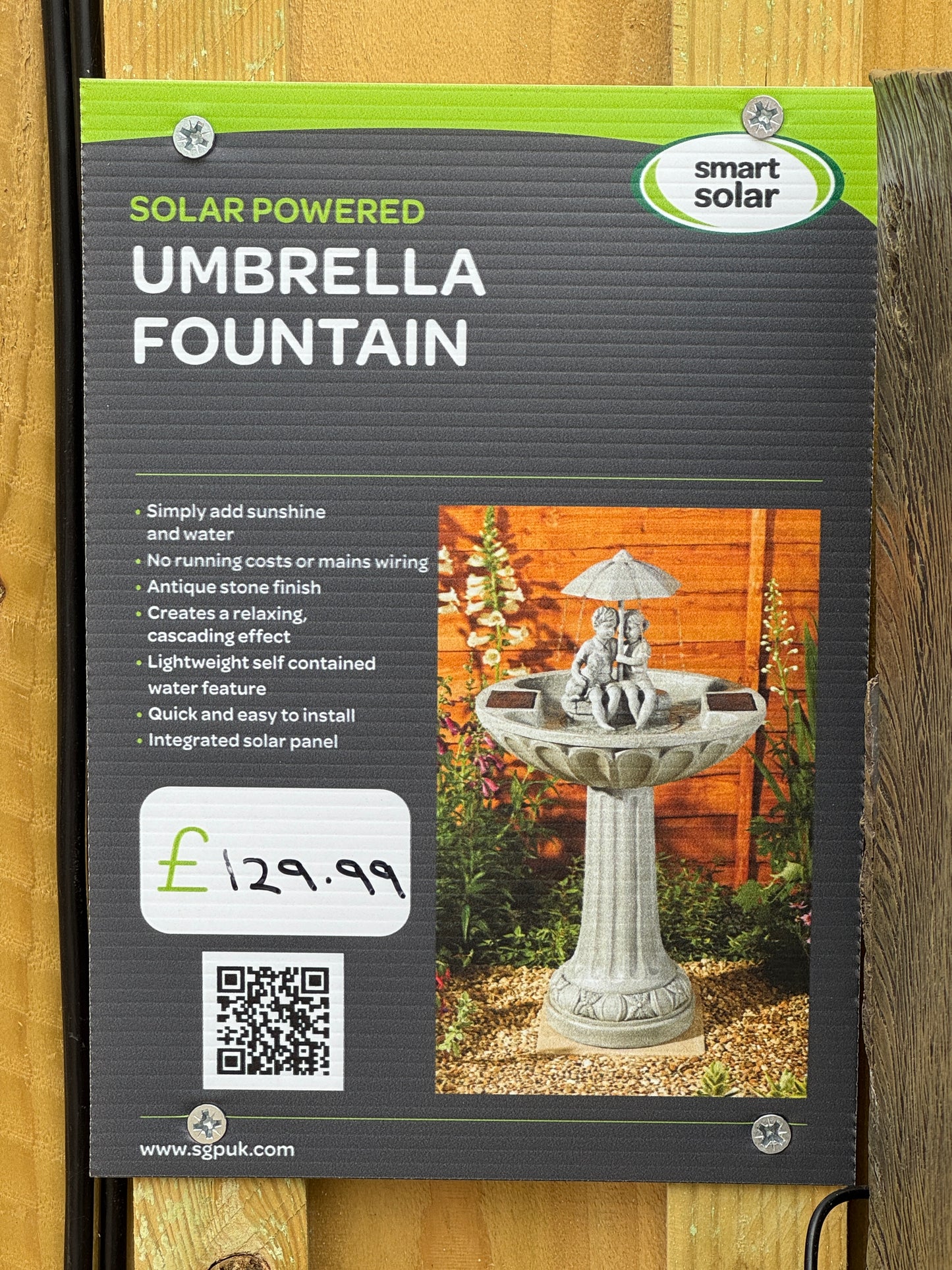 Solar Powered Umbrella - Water Feature