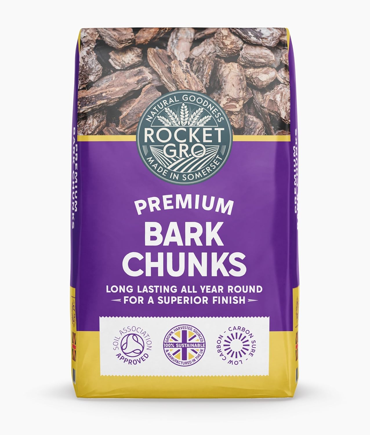 Rocket gro Premium bark chunks for beds and borders 50 litre bag