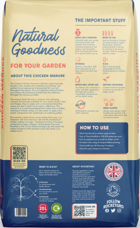 RocketGro Organic Chicken Manure - 20L