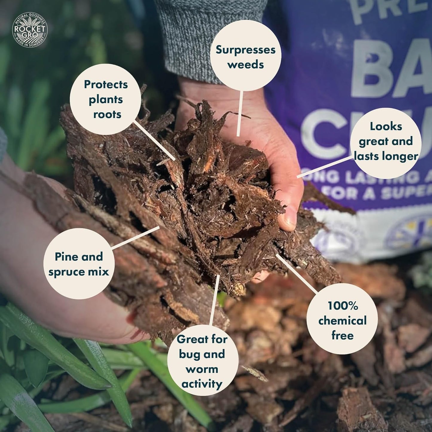 RocketGro Premium Bark Chunks - 50L