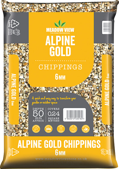 Alpine Gold Chippings - 6mm - 20kg