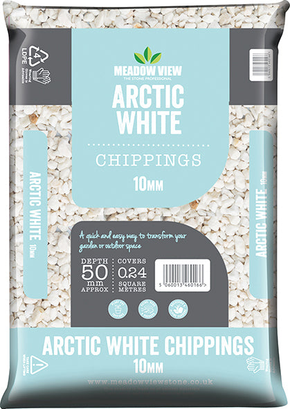 Arctic White Chippings - 10mm - 20kg