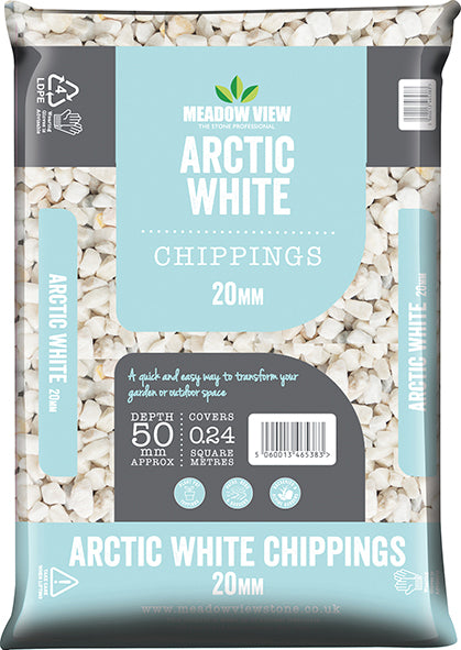 Arctic White Chippings - 20mm - 20kg