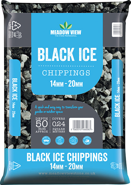 Black Ice Chippings - 14mm-20mm - 20kg