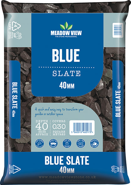 Blue Slate Chippings - 40mm - 20kg