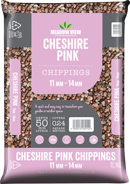 Cheshire Pink Chippings - 11mm-14mm - 20kg