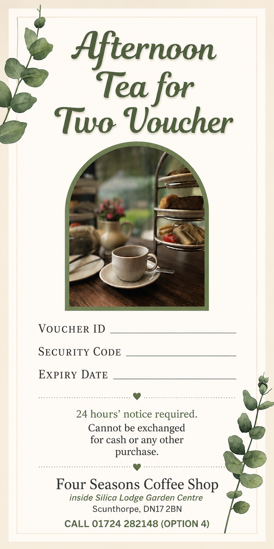Afternoon Tea for Two Voucher - £40