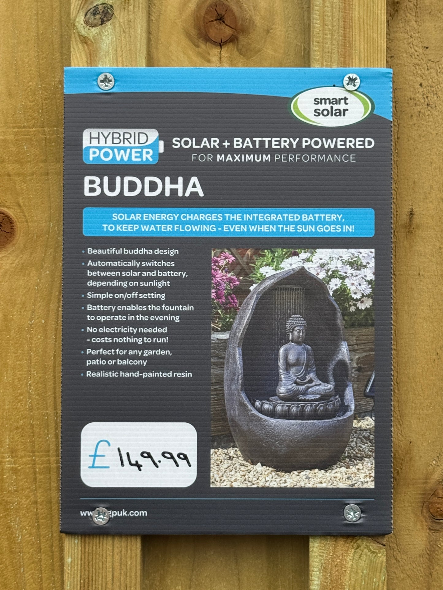 Buddha Battery and Solar Powered - Water Feature