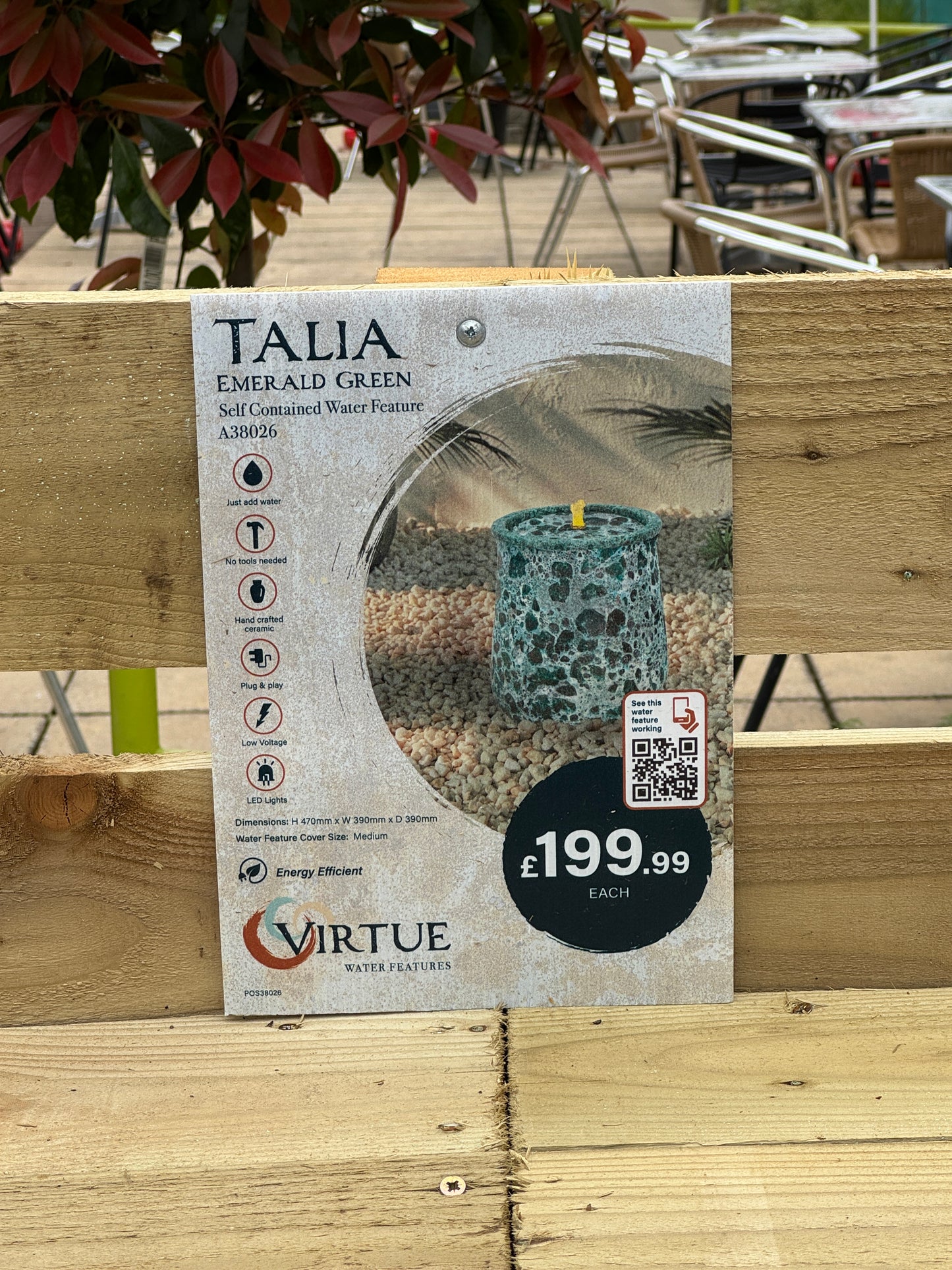 Talia Emerald Green Self contained - Water Feature