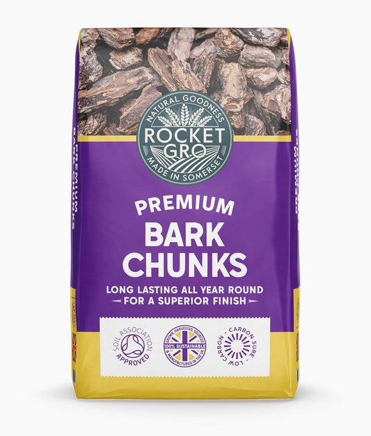 Rocket gro Premium bark chunks for beds and borders 50 litre bag