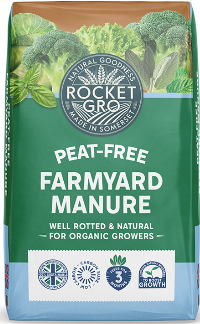 RocketGro Peat-Free Farmyard Manure - Organic Soil Conditioner & Mulch – 40L