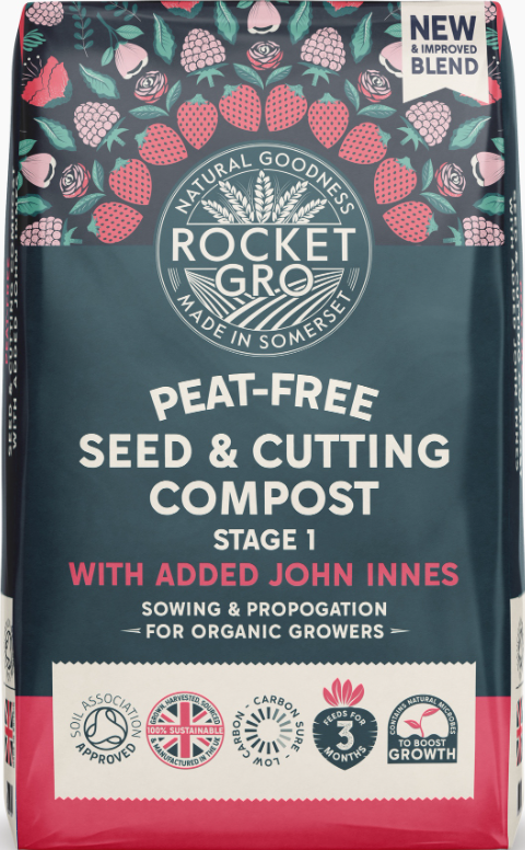 RocketGro Peat-Free Seed & Cutting Compost - Stage 1 - With Added John Innes - 20L